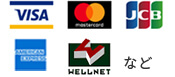 VISA、Mastercar、JCB、AMERICAN EXPRESS、WELLNET、など